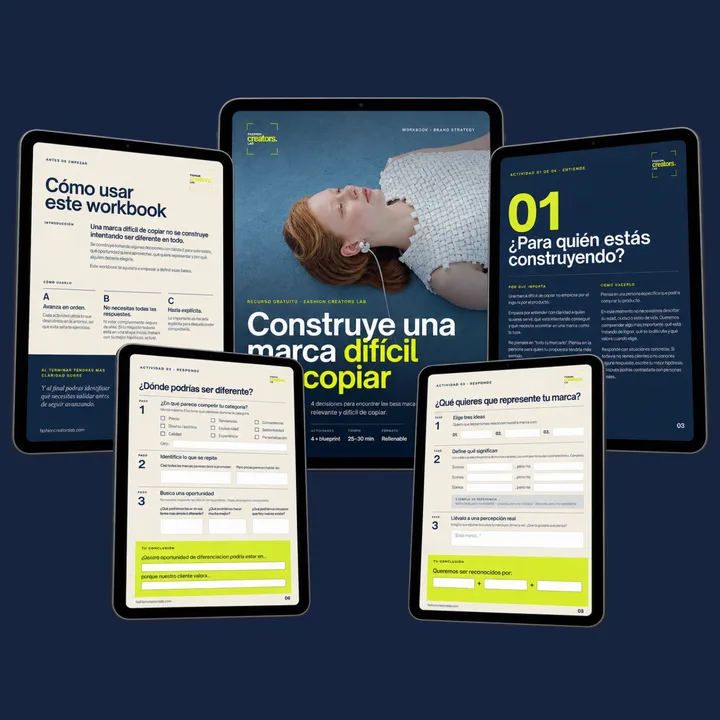 Páginas del workbook Construye una marca difícil de copiar en tabletas